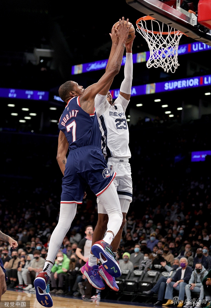 篮网擒灰熊，杜兰特发挥稳定